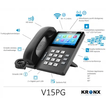 KRONX Telefon IP V15PG